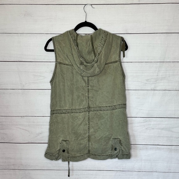 Kenneth Cole Reaction Light Weight Army Green Hooded Vest Size S - Picture 4 of 9